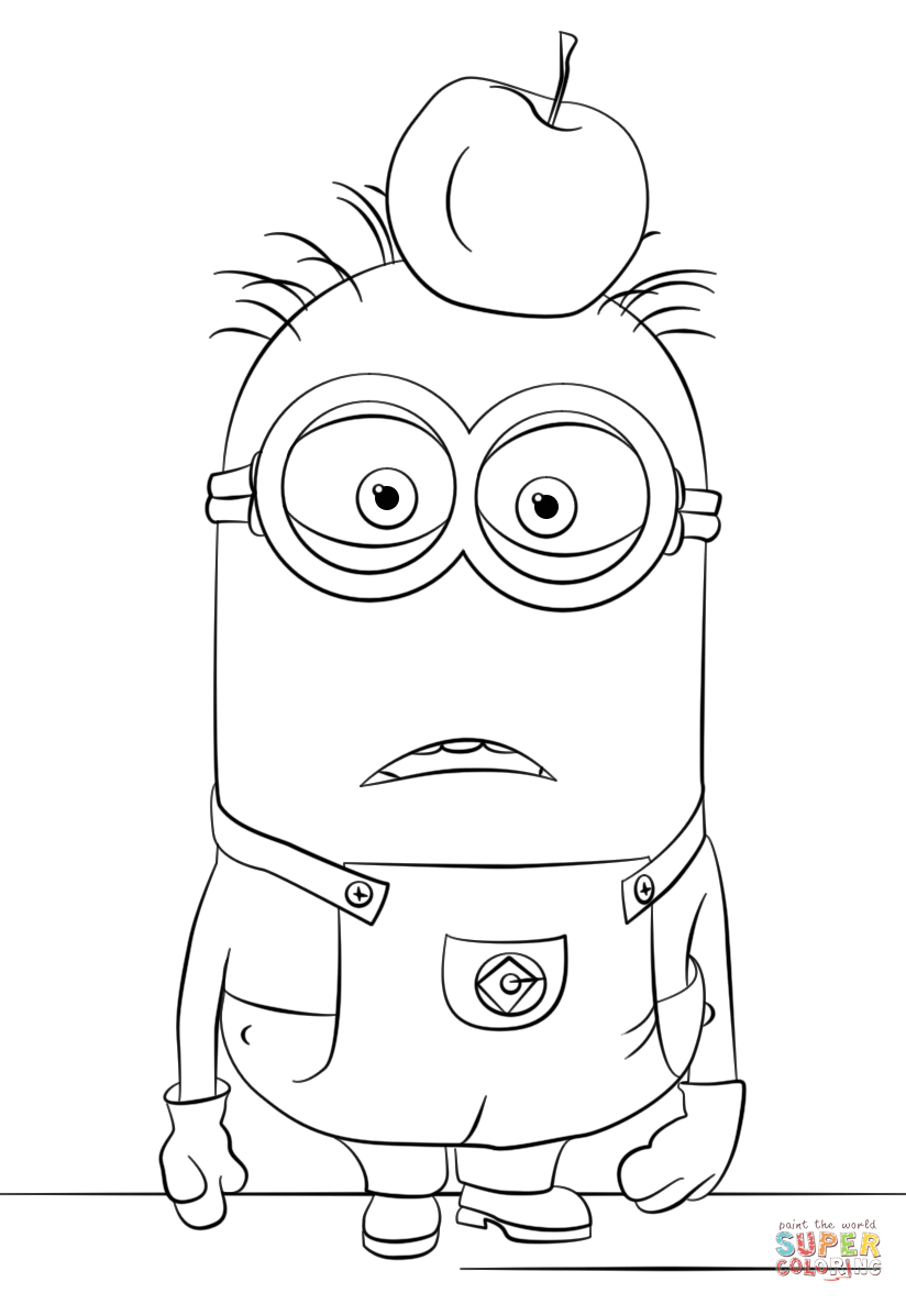 Minion tom coloring page free printable coloring pages