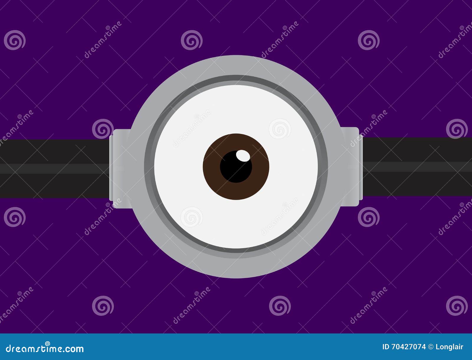 Vector illustration of goggle with one eye on purple stock vector