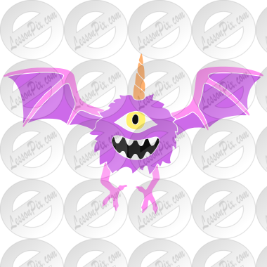 Flying purple people eater stencil for classroom therapy use