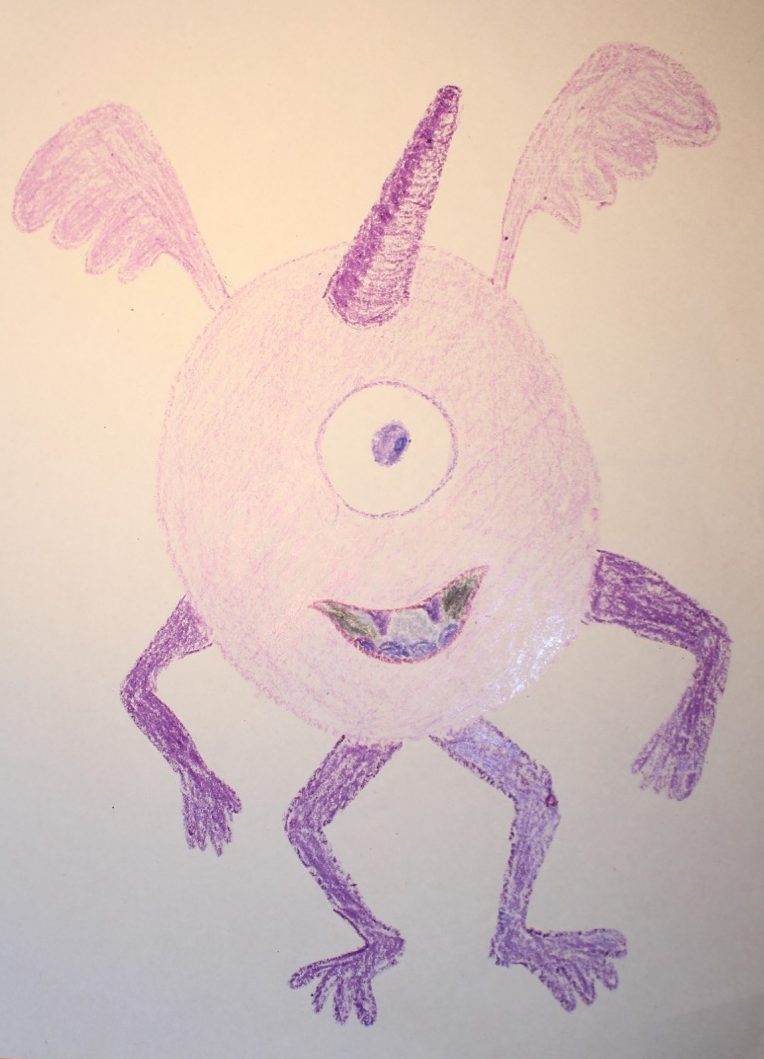 Purple people eater art today we did