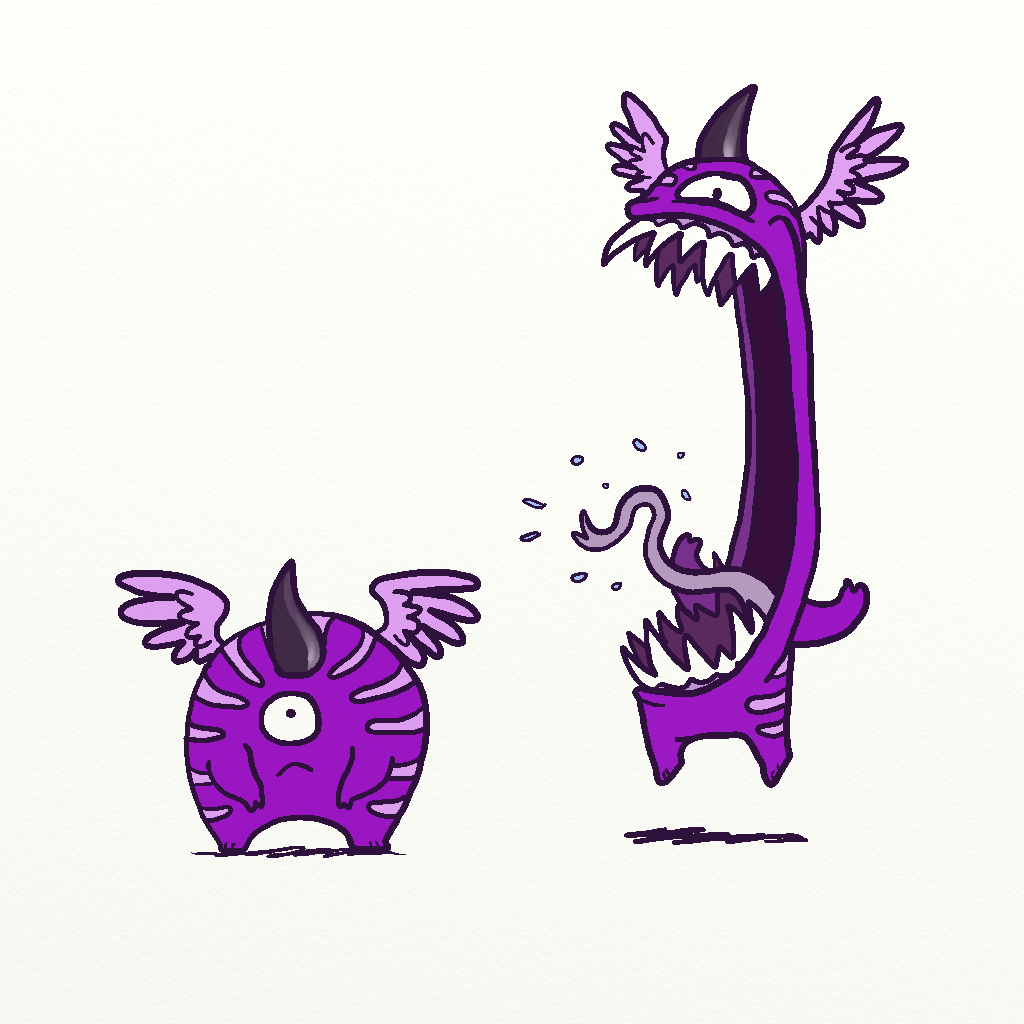 Ketrina draws a lot â one eyed one horned flying purple people eater