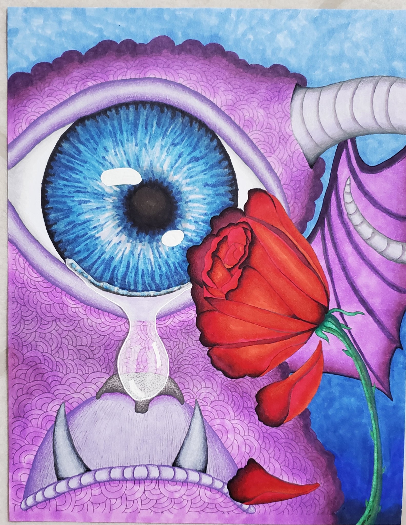 The sad one eyed one horned flying purple people eater printable adu â dark whimsical art