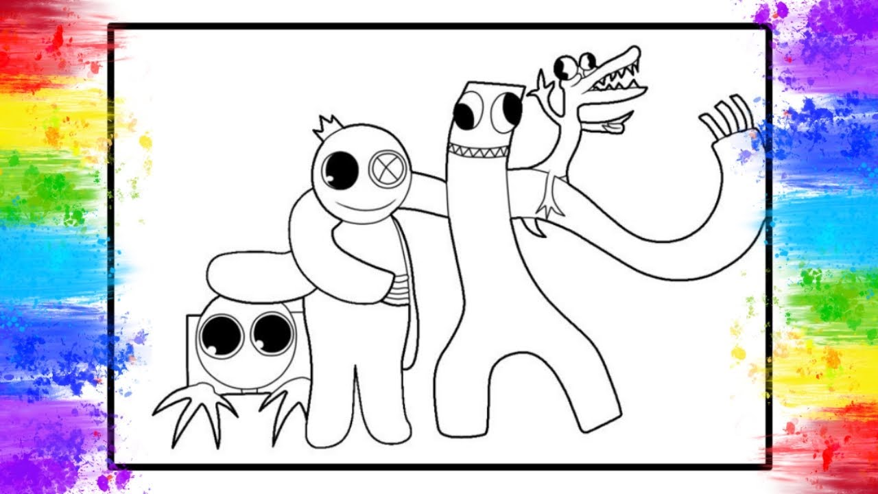 Roblox rainbow friendsblue green orange purple rainbow friends coloring pages