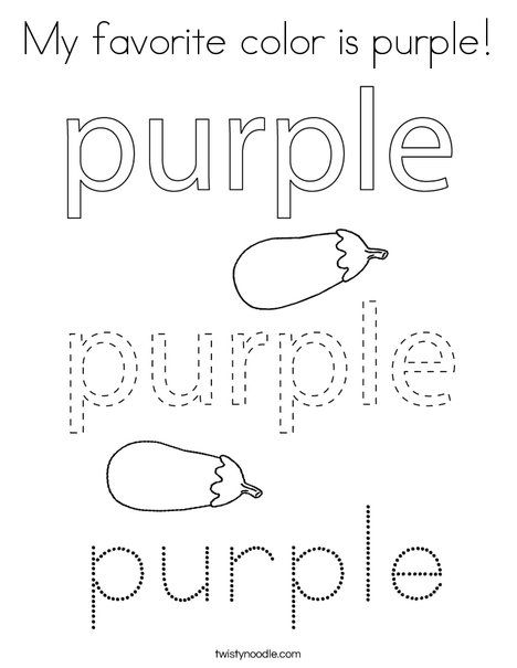 My favorite color is purple coloring page