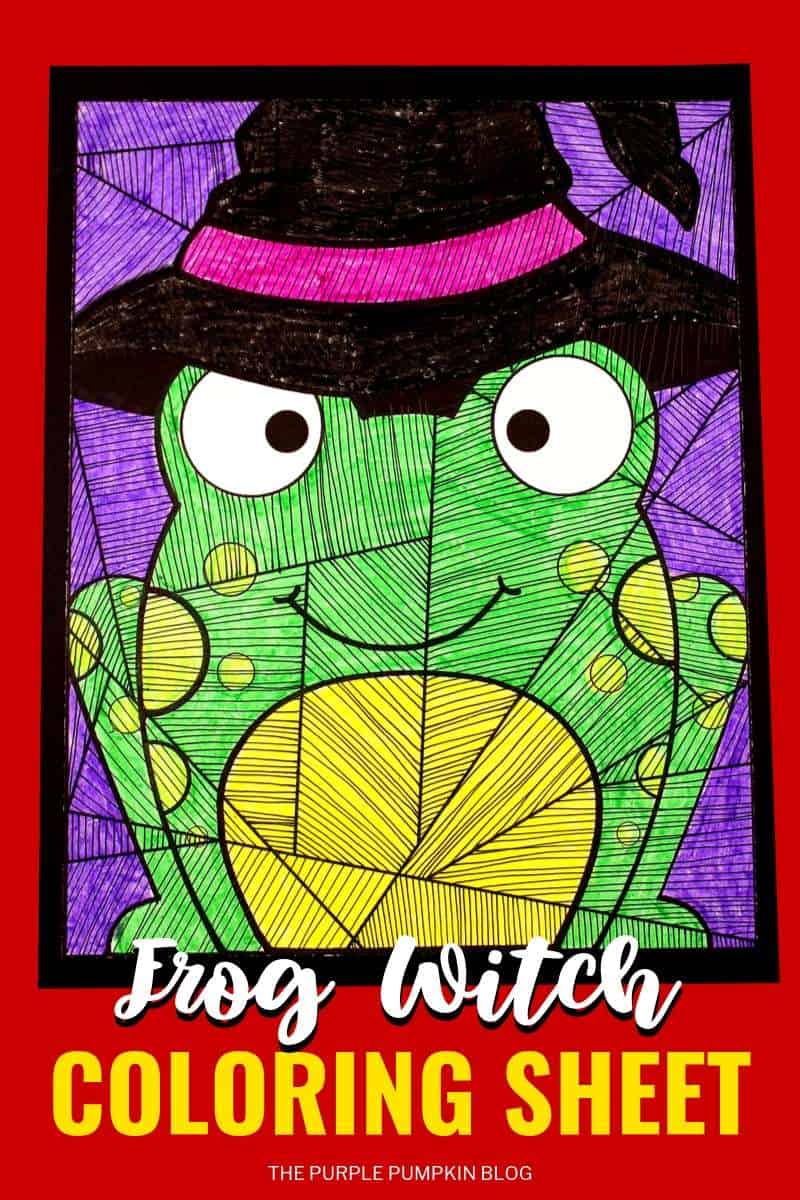 Free printable frog witch loring sheet