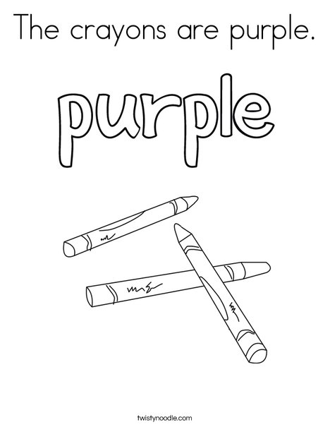 The crayons are purple coloring page