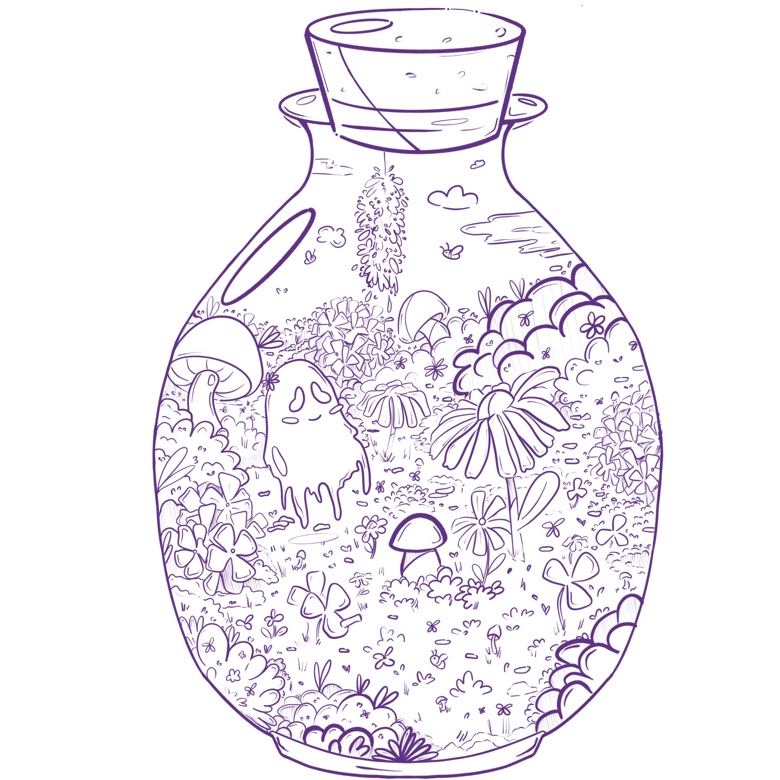 Ghost bottle coloring sheets