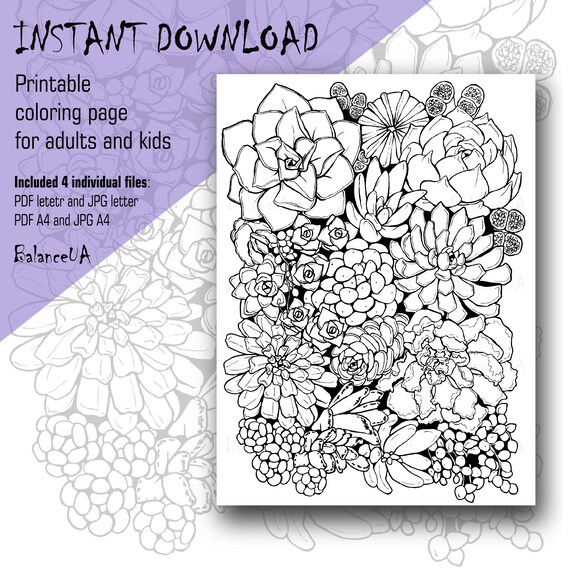 Printable coloring page botanic coloring page x and a coloring sheets for adult and kids instant download pcp