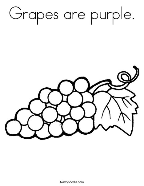 Grapes are purple coloring page