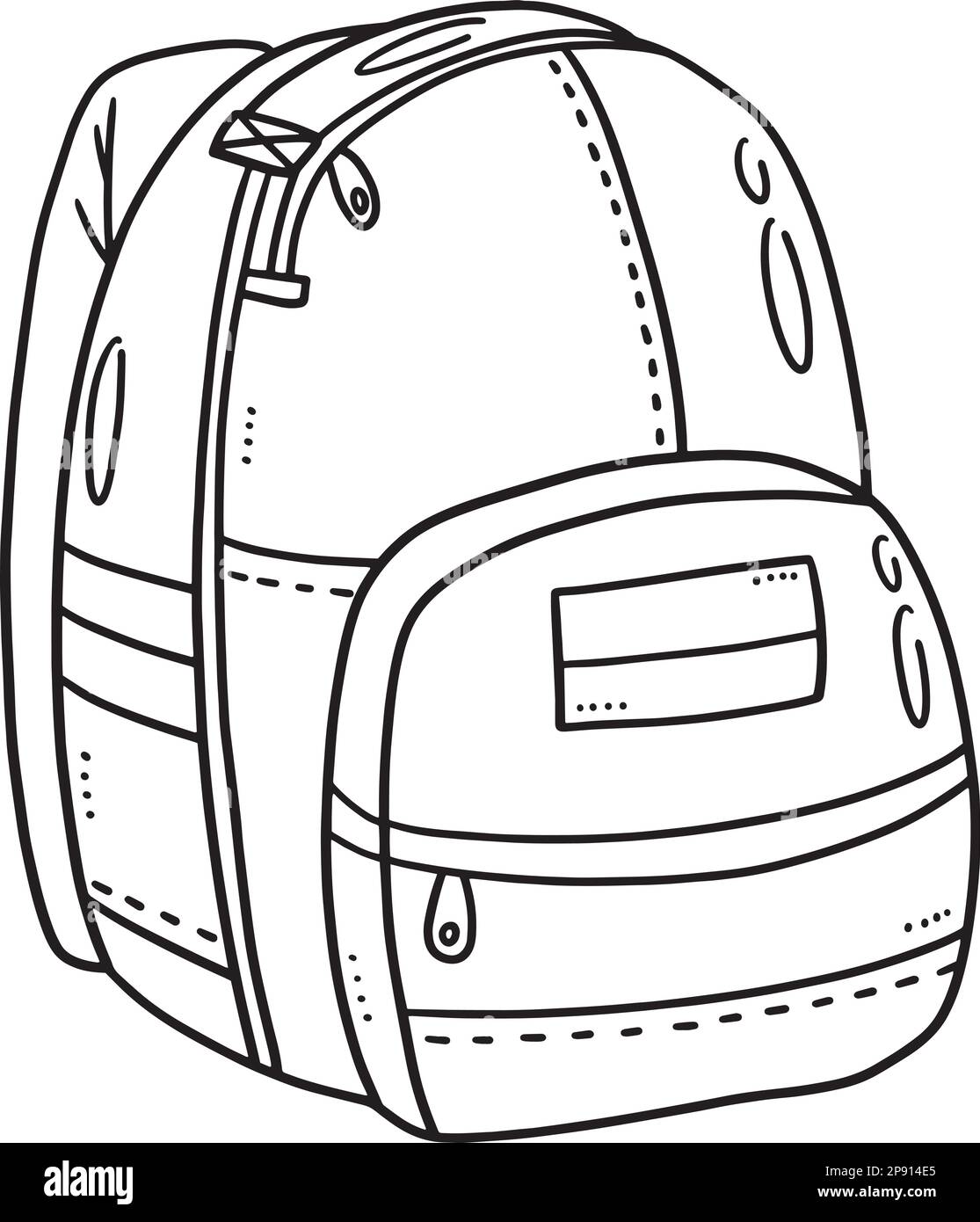 School bag isolated coloring page for kids stock vector image art