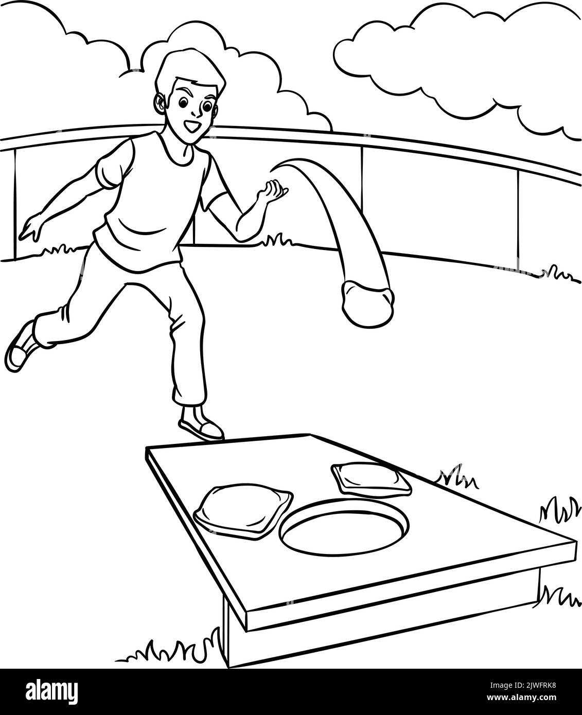 Bean bag toss black and white stock photos images