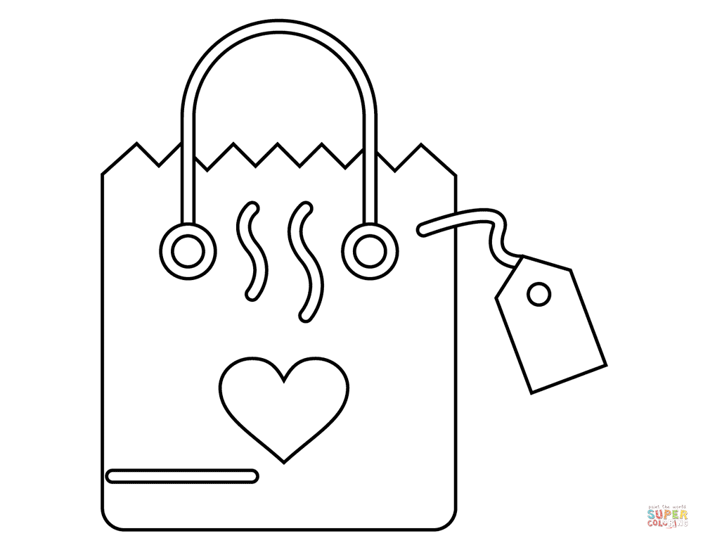 Valentines day shopping handbag coloring page free printable coloring pages
