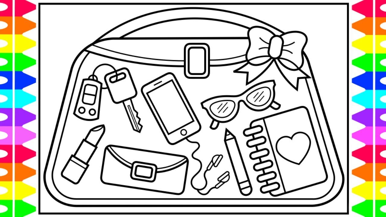 How to draw a purse for kids ðððpurse drawing for kids purse coloring pages for kids