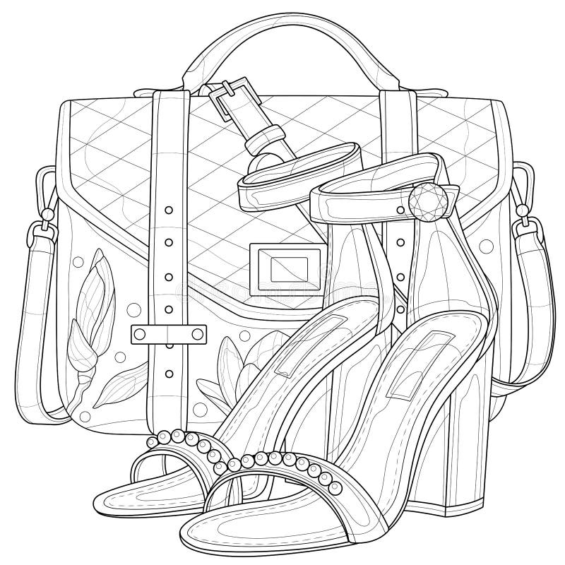 Handbag coloring stock illustrations â handbag coloring stock illustrations vectors clipart