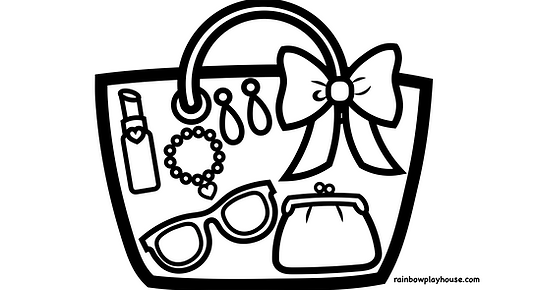 Rainbow playhouse clothing and accessories coloring pages