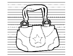 Star purse coloring page