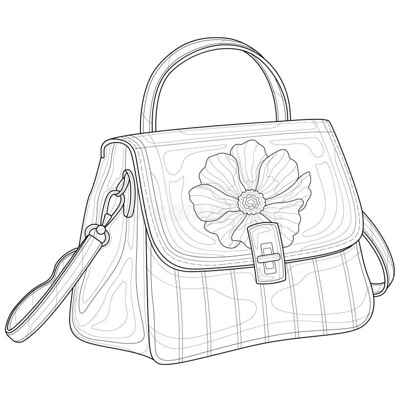 Handbag coloring stock illustrations â handbag coloring stock illustrations vectors clipart