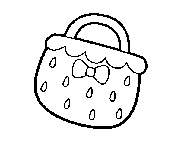 Strawberry handbag coloring page