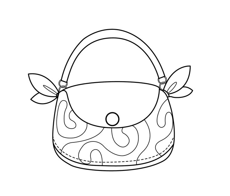 Pretty fashion bag coloring page for girls printable free coloring pages for girls coloring pages cute coloring pages