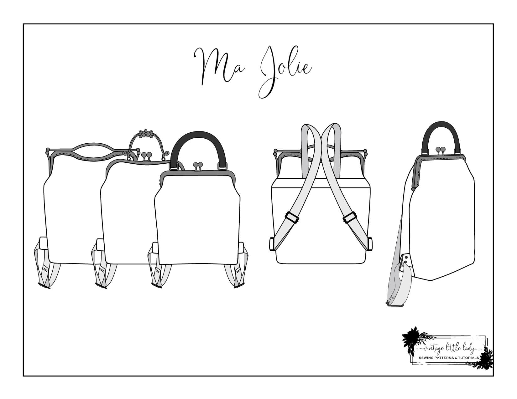 Free ma jolie bagbackpackpurse coloring page vintage little lady