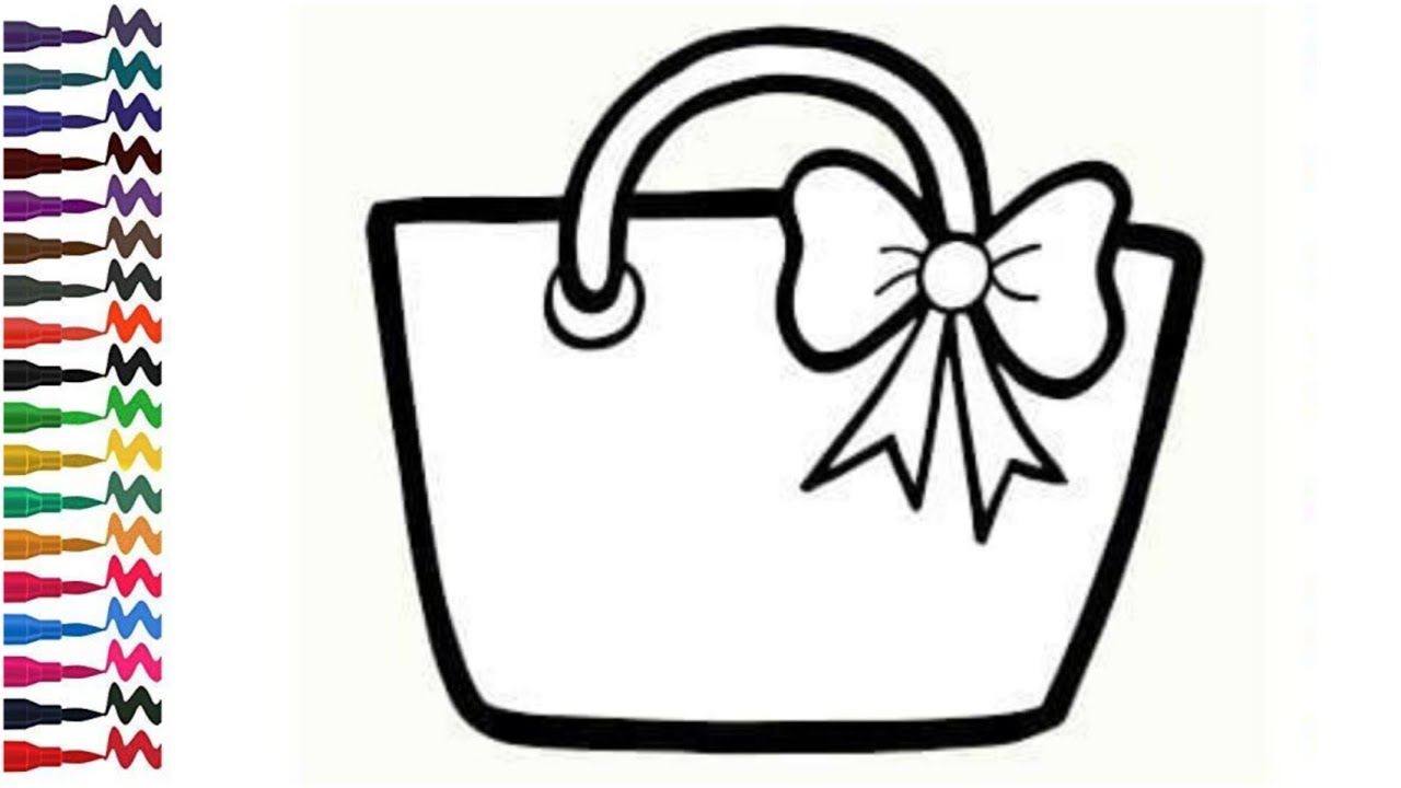 Drawing and colouring for toddlers how to draw handbag ð handbag drawing ð
