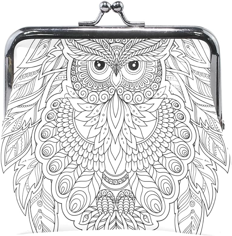 Women coin purse coloring book for adult and older children change purse for women with kiss lock closure small change purse for women for women girl x inch clothing shoes