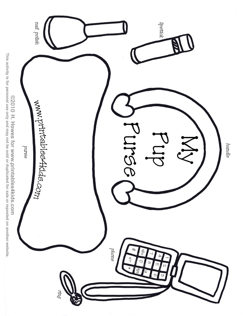 Print and play purse for little girls â printables for kids â free word search puzzles coloring pages and other activities