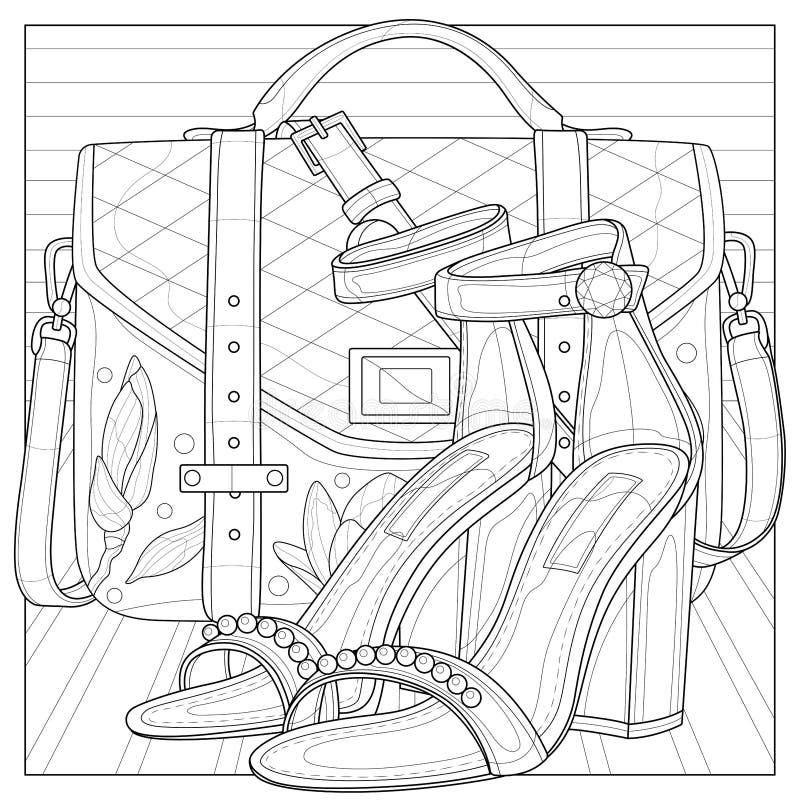 Handbag coloring stock illustrations â handbag coloring stock illustrations vectors clipart