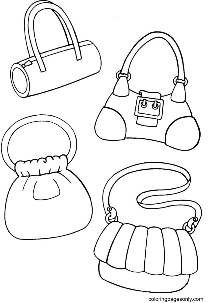 Handbags coloring page