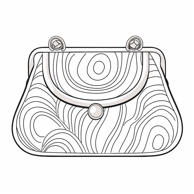 Premium ai image coin purse adorable cute flat coloring book kawaii line art