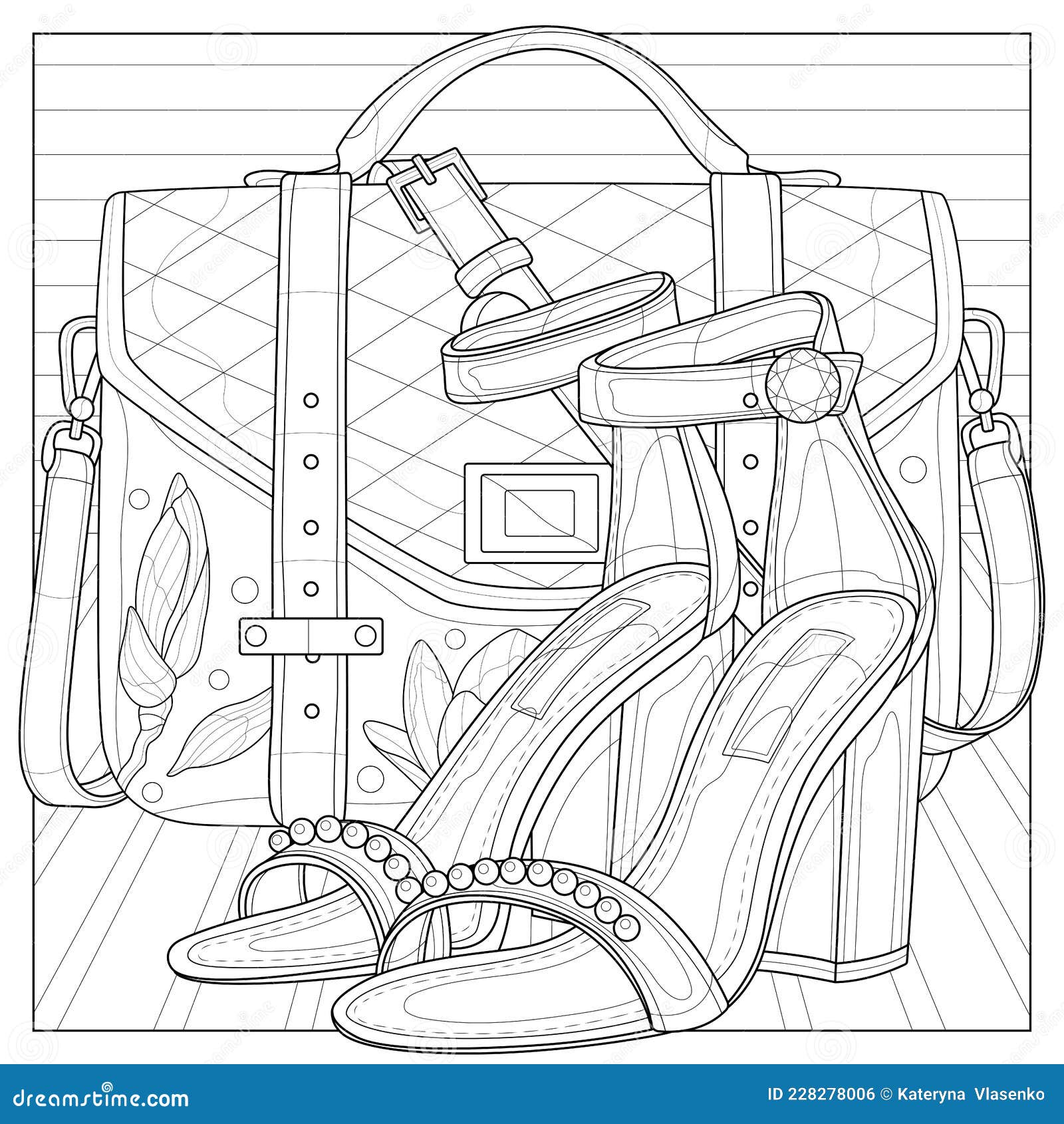 Handbag coloring stock illustrations â handbag coloring stock illustrations vectors clipart