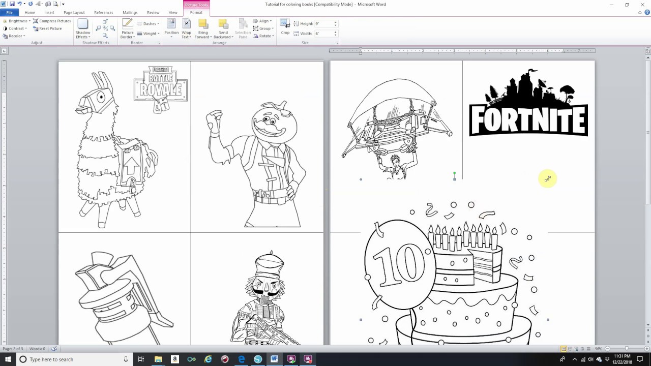 How to ini coloring books using icrosoft word