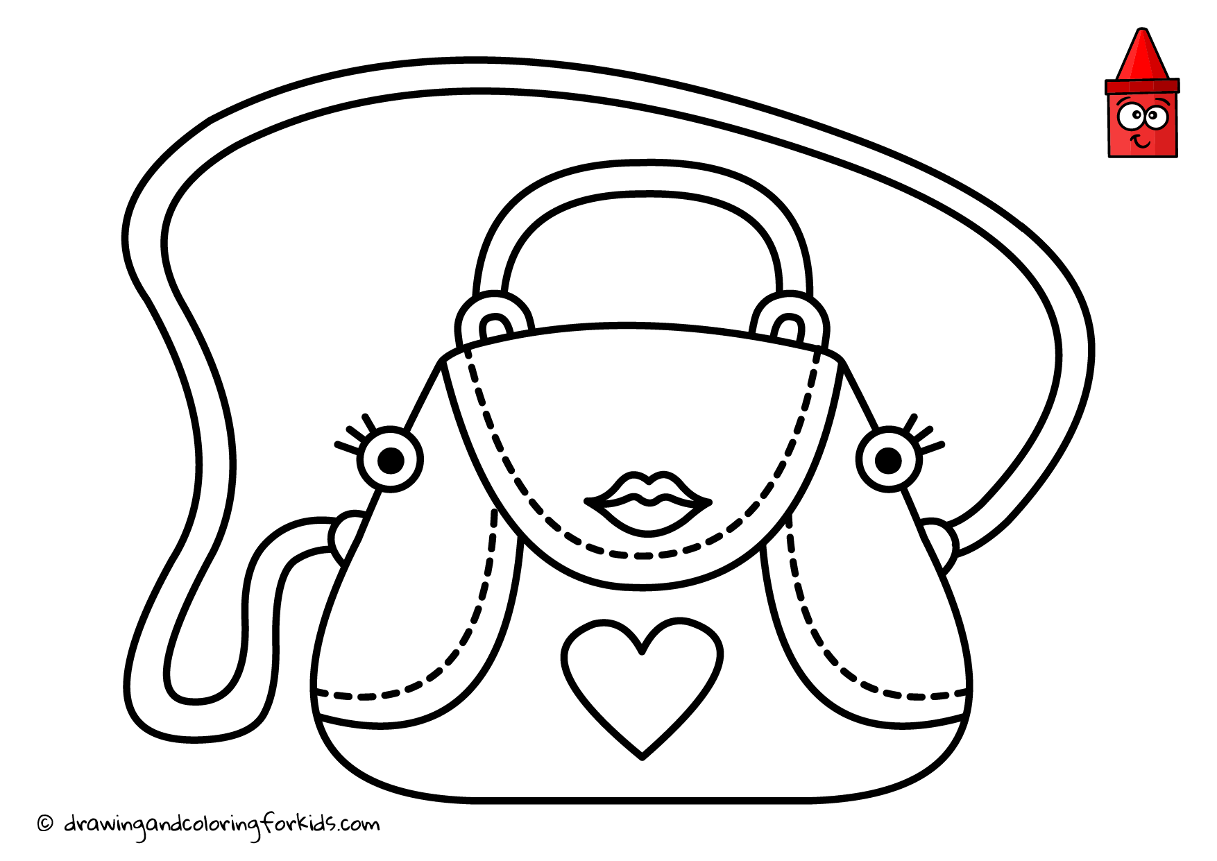 Drawing purse coloring purse handbag drawing coloring page for girls coloring pages coloring pages for girls coloring pages for kids