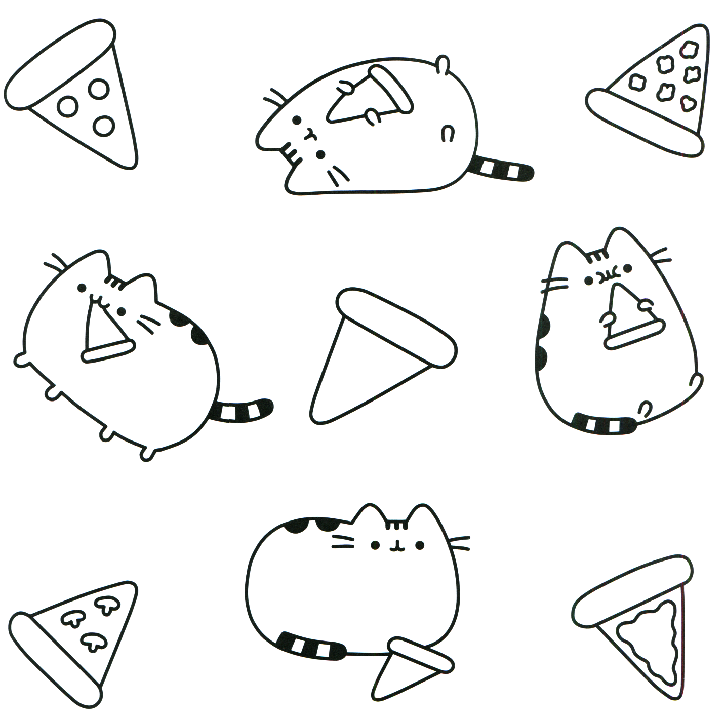 Pusheen coloring pages
