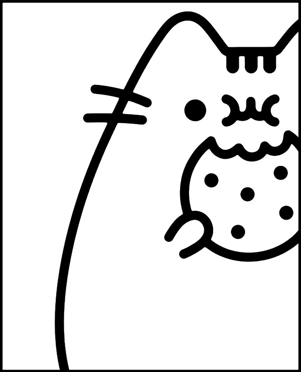 Modern pusheen coloring page