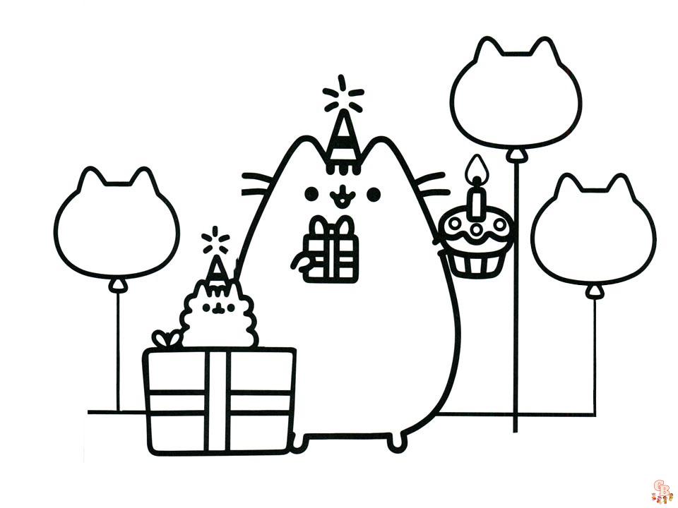Pusheen coloring pages free printable