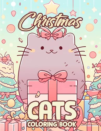 Christmas cats coloring book fun christmas coloring book for adults with cute holiday cat pages to color kawaii christmas coloring book winter art perfect gift for birthday christmas by the chromatica