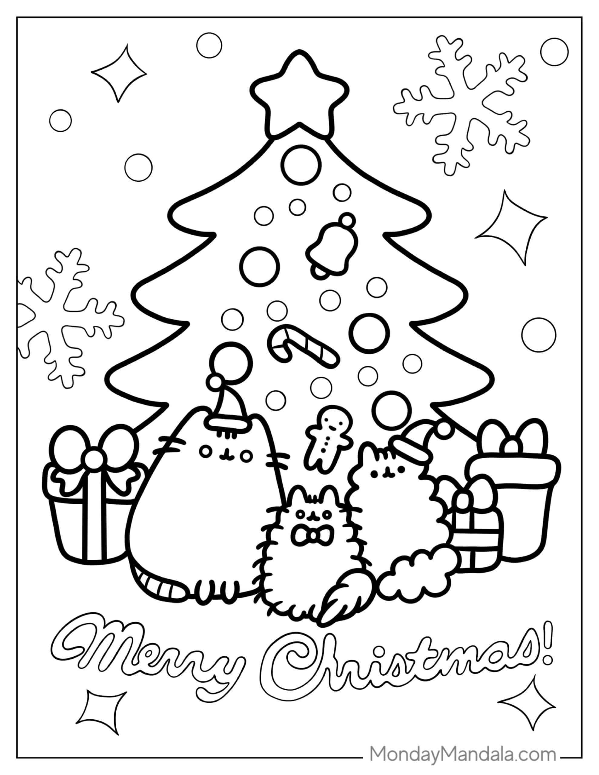Pusheen coloring pages free pdf printables pusheen coloring pages cute coloring pages christmas coloring sheets