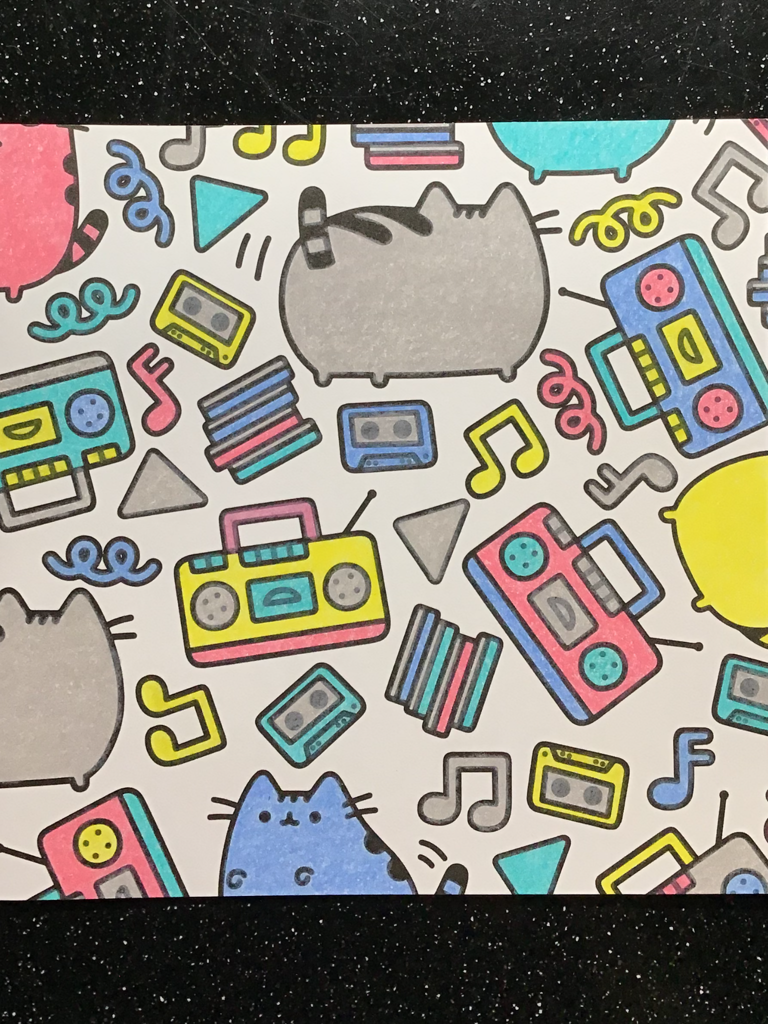 Pusheen music page i colored in mini pusheen coloring book rpusheen