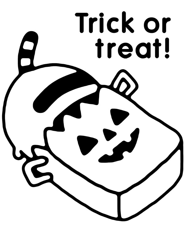 Funny halloween coloring page pusheen