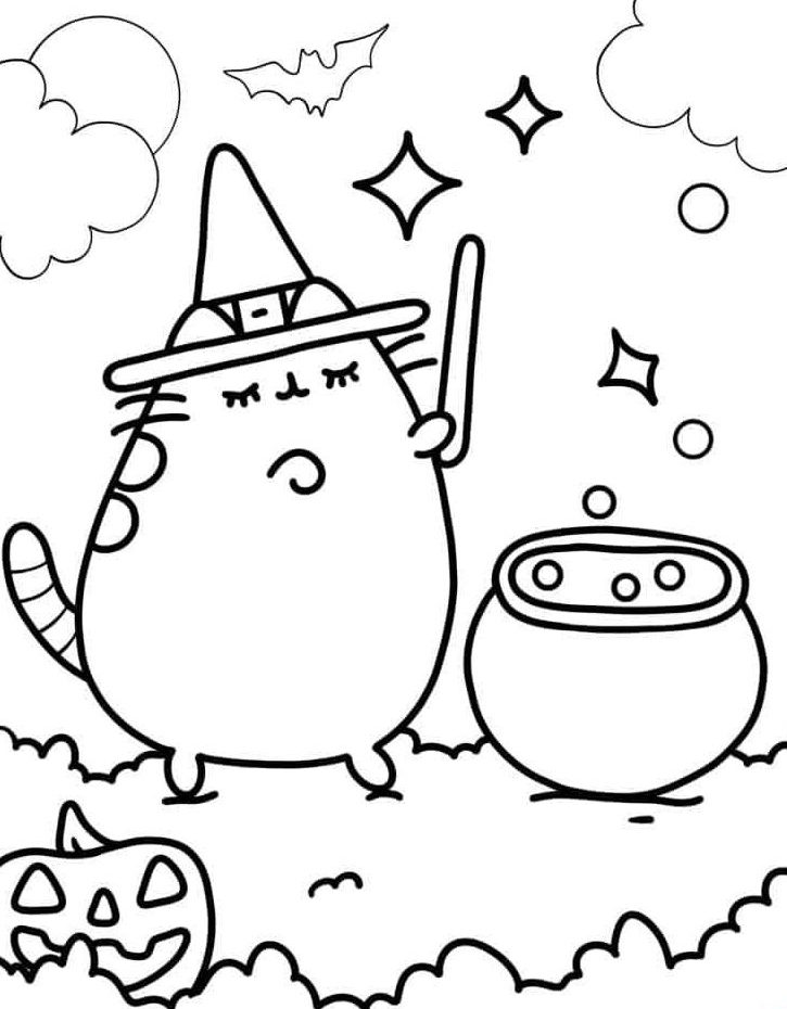 Pusheen coloring pages free printable
