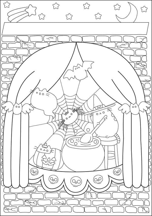 Pusheen coloring page