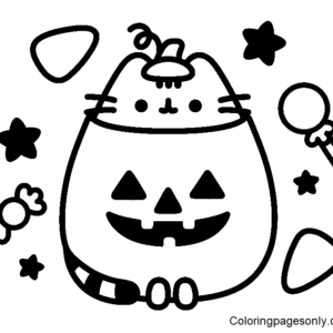 Pusheen coloring pages printable for free download
