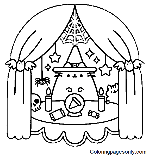 Pusheen coloring pages printable for free download