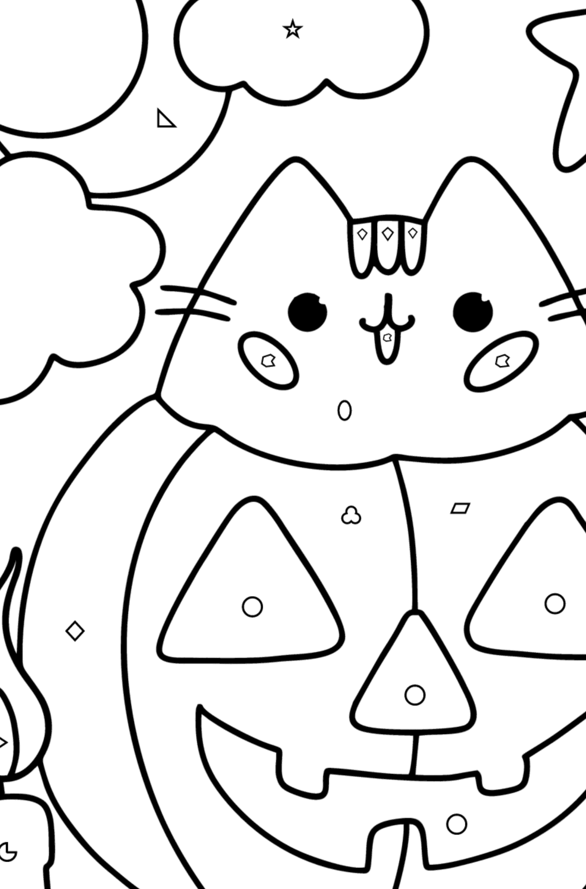 Pusheen and halloween ñoloring page â online and print for free