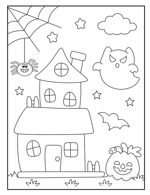 Premium vector halloween coloring pages for kids