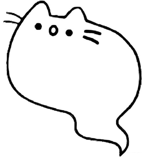 Pusheen ghost coloring page