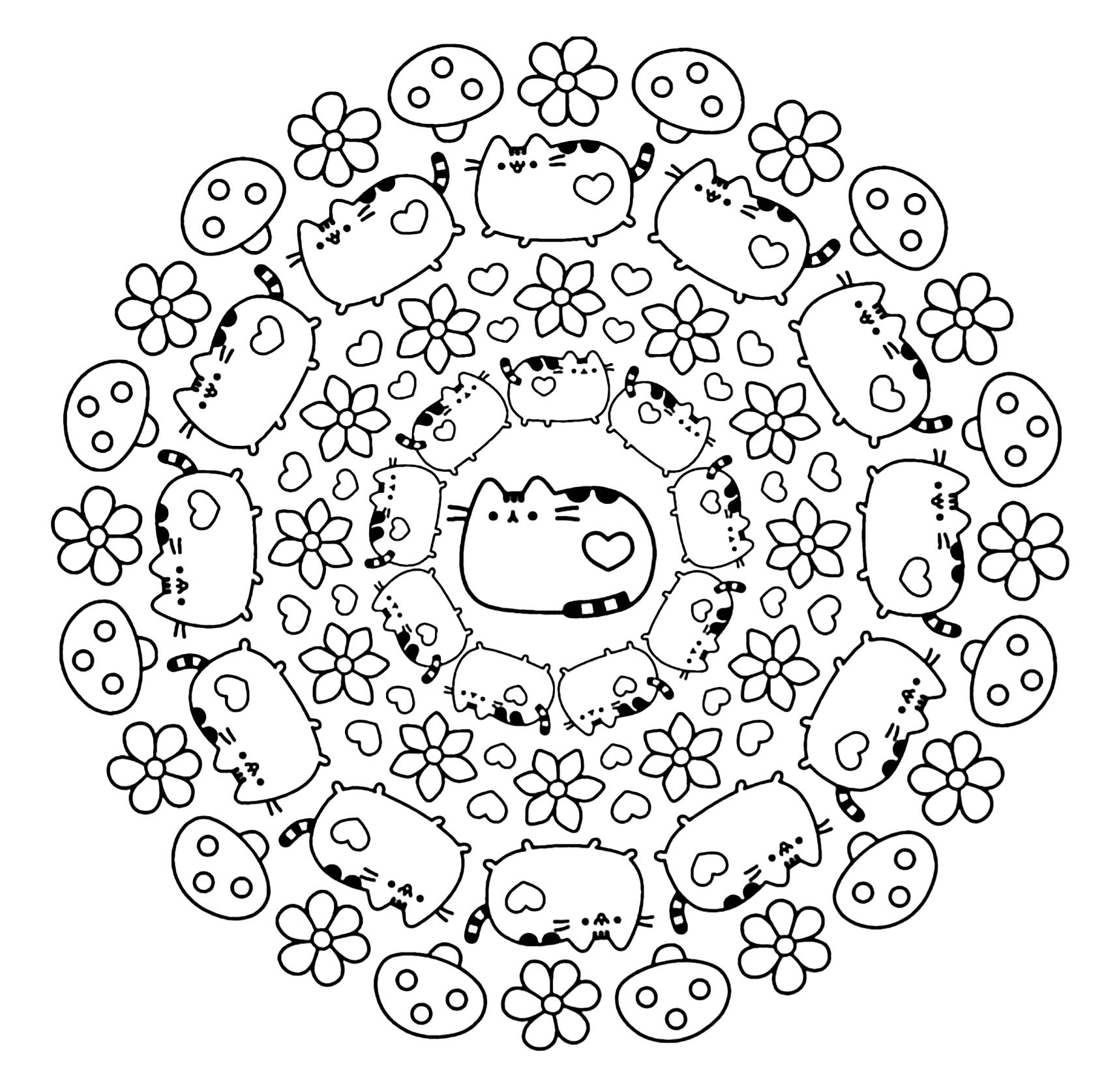 Mandala pusheen cat kawaii