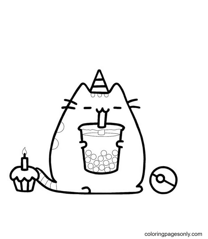 Pusheen coloring pages printable for free download
