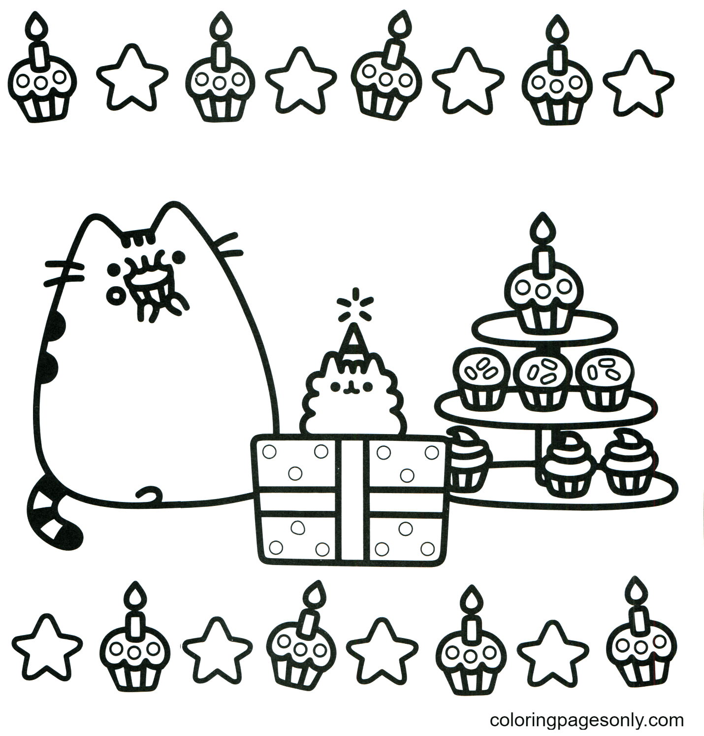 Pusheen coloring pages printable for free download